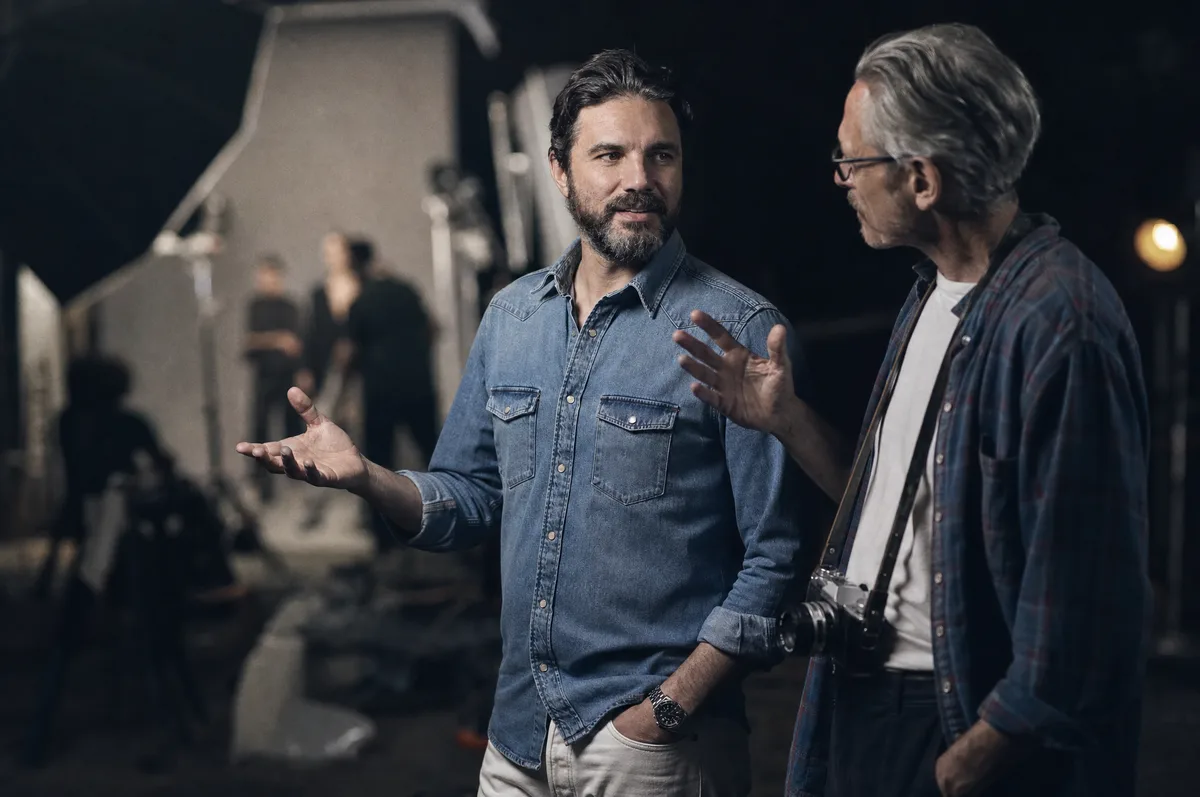 Fabio Reginato su un set fotografico, negli anni della moda